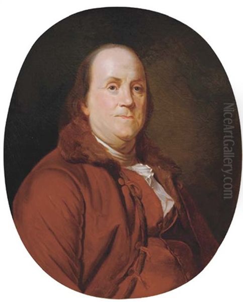 Portrait Of Benjamin Franklin Oil Painting by Joseph-Siffred Duplessis