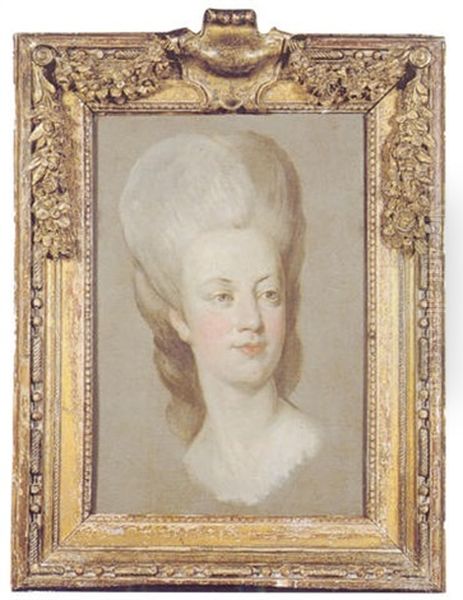 Portrait De Marie-antoinette Oil Painting by Joseph-Siffred Duplessis