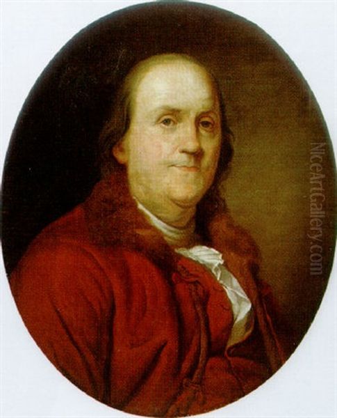 Portrait Of Benjamin Franklin Oil Painting by Joseph-Siffred Duplessis