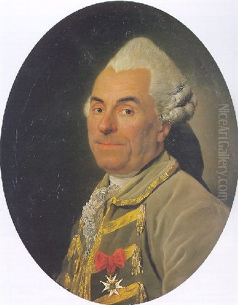 Portrait De Monsieur Louis Courdoumer Oil Painting by Joseph-Siffred Duplessis