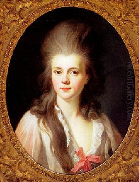 Portrait Of The Comtesse D'estavager Oil Painting by Joseph-Siffred Duplessis