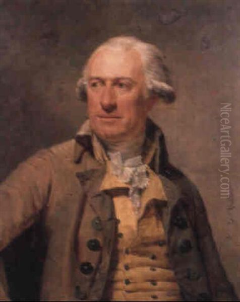 Portrait De L'architecte Louis Francois Petit Radel (1740-1818) Oil Painting by Joseph-Siffred Duplessis