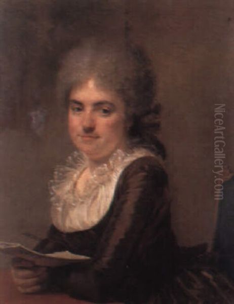 Portrait De Madame Petit Radel Oil Painting by Joseph-Siffred Duplessis