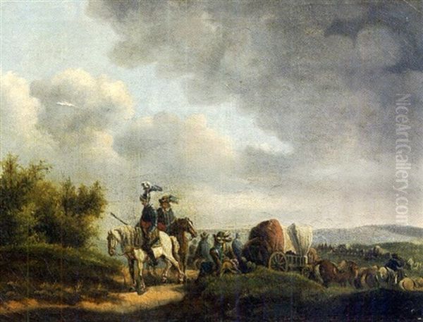 La Marche De La Cavalerie Oil Painting by Jean Duplessis-Bertaux