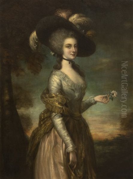 Mrs. Lowndes-stone Norton Oil Painting by Gainsborough Dupont