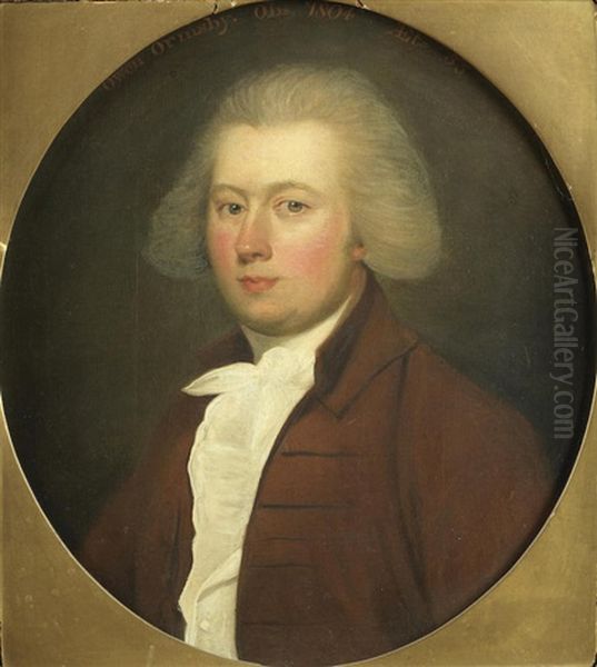 Portrait Of Owen Ormsby, Bust-length, In A Brown Coat Oil Painting by Gainsborough Dupont