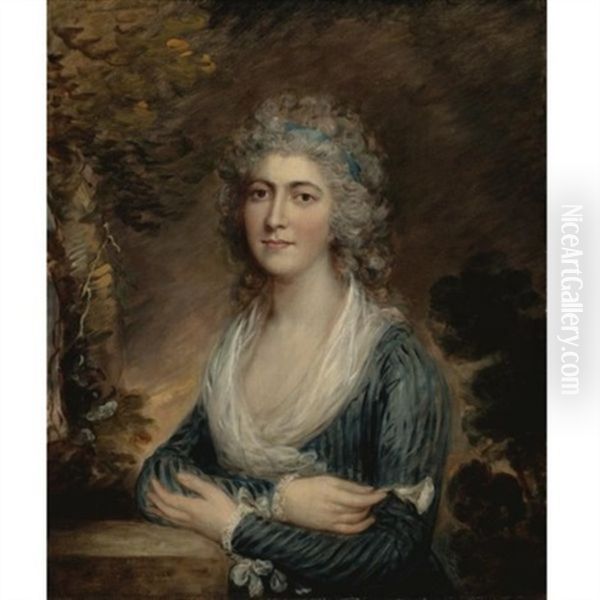 Portrait Of The Hon. Mrs. Augustus Phipps Oil Painting by Gainsborough Dupont