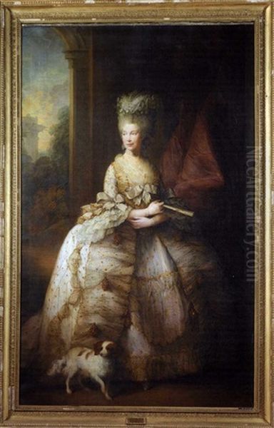 Portrait Of Queen Charlotte Oil Painting by Gainsborough Dupont