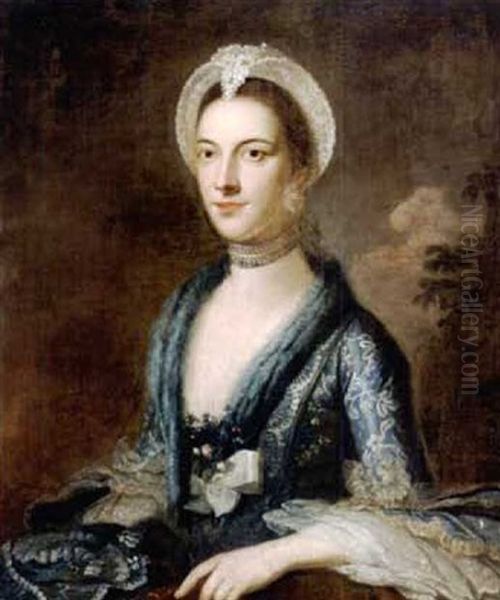 Portrait Of Anne Evans Oil Painting by Gainsborough Dupont