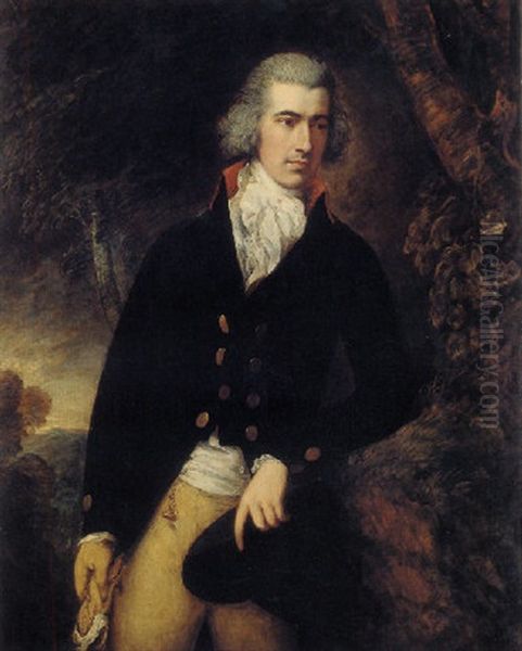 Portrait Of George Drummond In A Landscape Oil Painting by Gainsborough Dupont