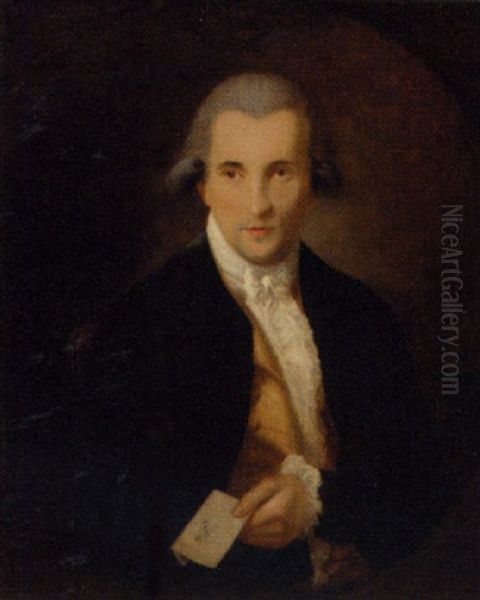 Portrait Of A Gentleman, Seated, In A Blue Coat And Yellow Waistcoat Oil Painting by Gainsborough Dupont