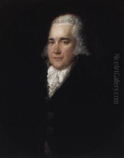 Portrait Of A Gentleman, Half-length, In Black Coat Oil Painting by Gainsborough Dupont