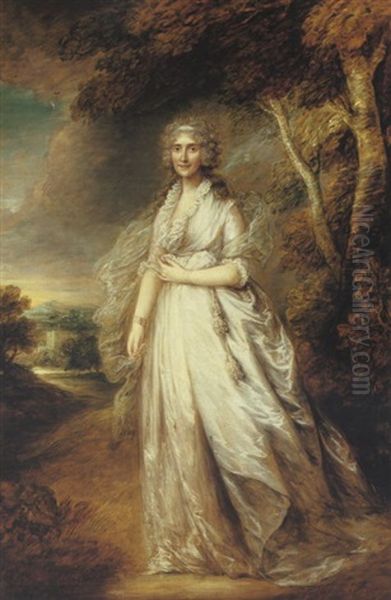 Portrait Of Charlotte Brydges (1766-1849) Oil Painting by Gainsborough Dupont