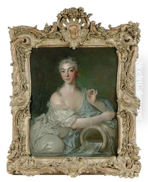 Portrait D'une Dame De Qualite En Source Oil Painting by Louis Richard Francois Dupont