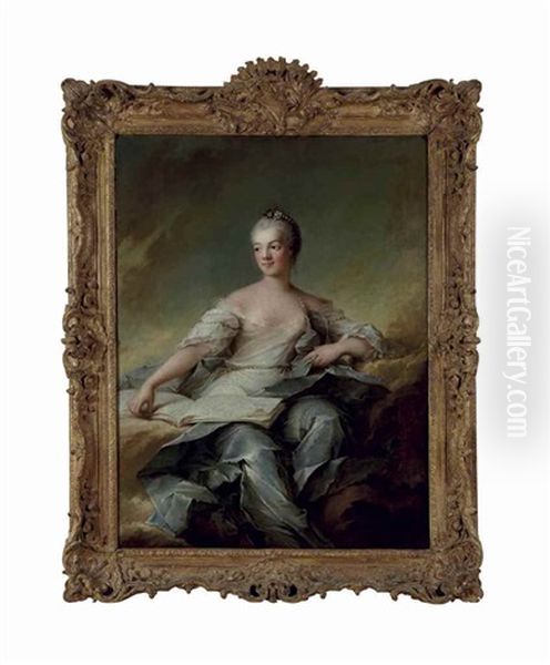 Portrait Presume De Marie-adelaide De France (1732-1800), Dite Madame Adelaide, Quatrieme Fille De Louis Xv Oil Painting by Louis Richard Francois Dupont