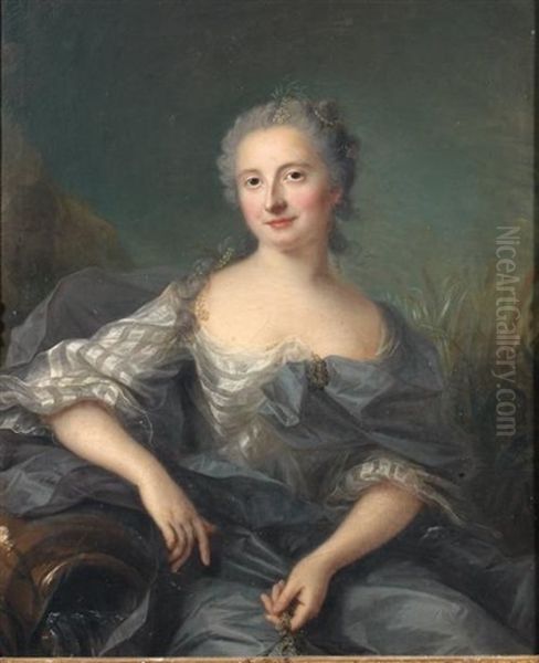 Portait De Femme A La Cruche Oil Painting by Louis Richard Francois Dupont