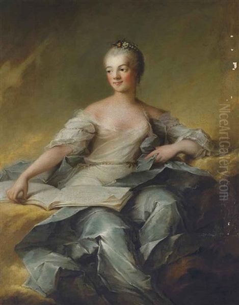 Portrait De (marie-adelaide De France, Dite Madame Adelaide, Quatrieme Fille De Louis Xv ?) Oil Painting by Louis Richard Francois Dupont