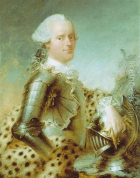 Portrait D'un Homme En Armure Oil Painting by Louis Richard Francois Dupont