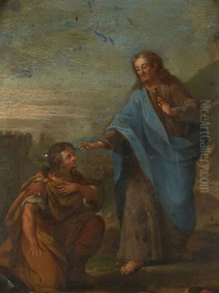 Le Christ Et Le Centurion Romain Oil Painting by Claude Dupouch