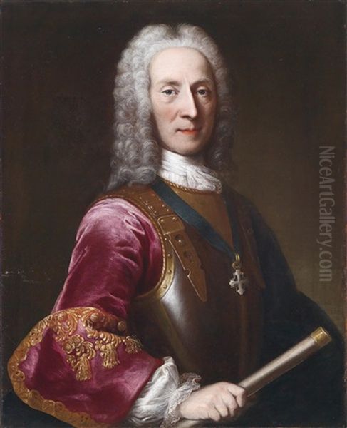 Bildnis Eines Herrn, Traditionell Identifiziert Als Herzog Viktor Amadeus Ii. Von Savoyen Oil Painting by Giorgio Domenico Dupra