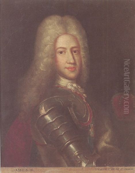 Portrait Of James Edward Stuart, The Old Pretender, Wearing Armour Oil Painting by Giorgio Domenico Dupra