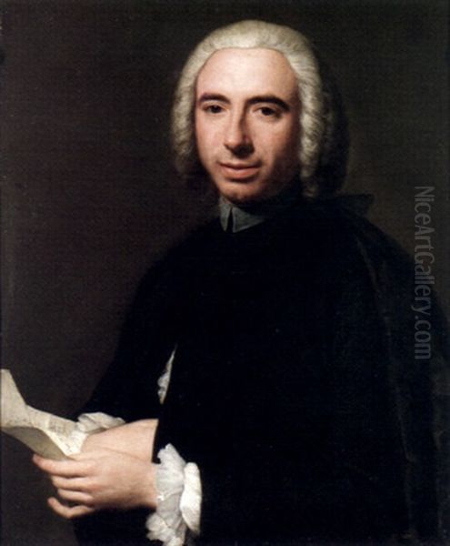 A Portrait Of An Advocate Holding A Letter Oil Painting by Giorgio Domenico Dupra