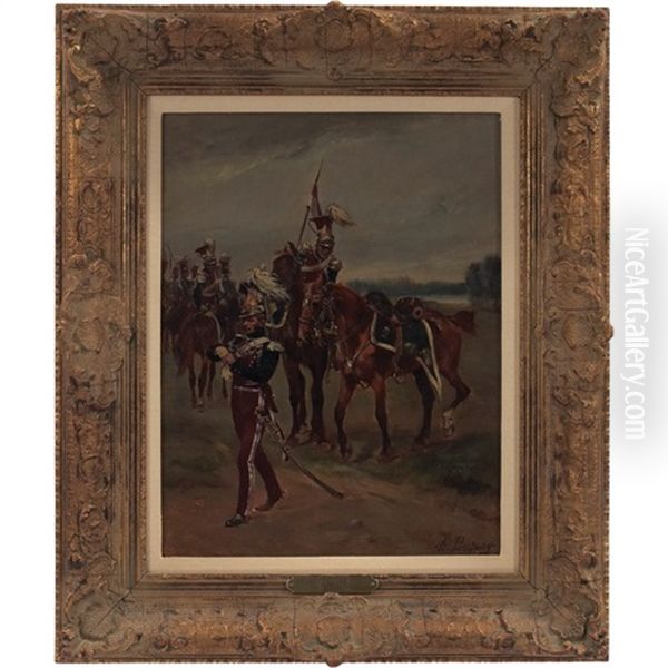 Soldiers Oil Painting by Henri Louis Dupray