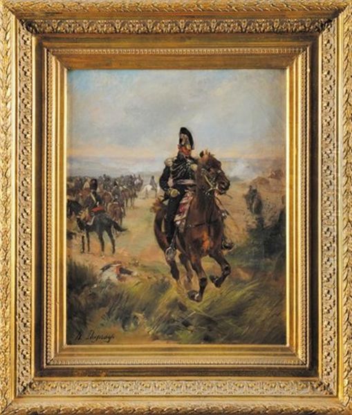 Le Marechal Berthier Quittant L'empereur! Oil Painting by Henri Louis Dupray