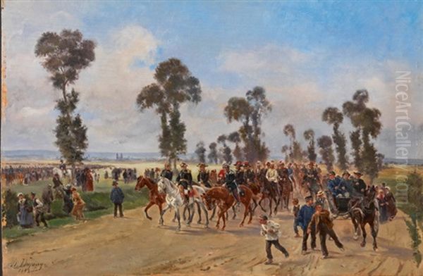 Vorbereitung Einer Militarparade Oil Painting by Henri Louis Dupray