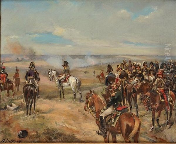 Napoleon 1er Et Son Etat Major Sur Un Champs De Bataille Oil Painting by Henri Louis Dupray