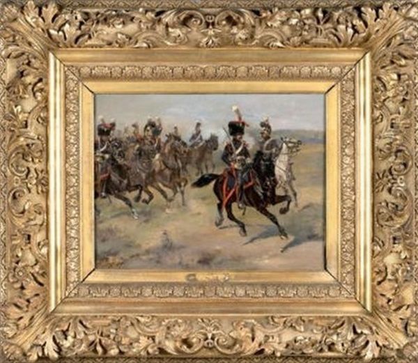 Charge De Cavalerie Sous L'empire Oil Painting by Henri Louis Dupray