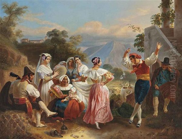 La Tarantella Oil Painting by Francois Xavier Dupre