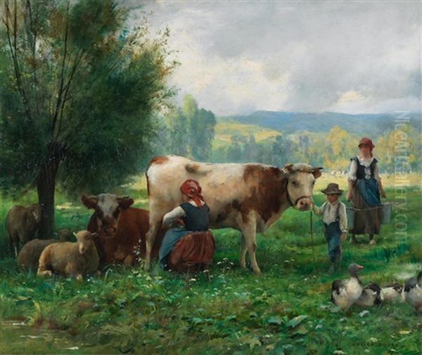 L'heure De La Traite Oil Painting by Julien Dupre