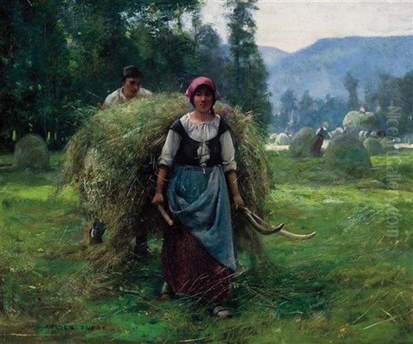 Haying Oil Painting by Julien Dupre