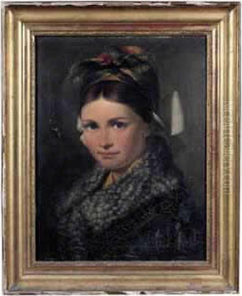 Portrait De Jeune Femme Oil Painting by Heinrich, Gotthold Arnold