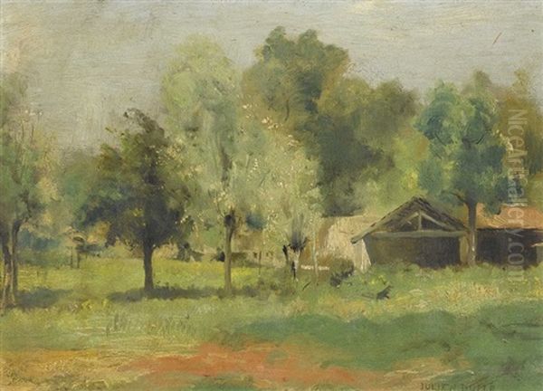 Sommergarten Mit Scheune Oil Painting by Julien Dupre