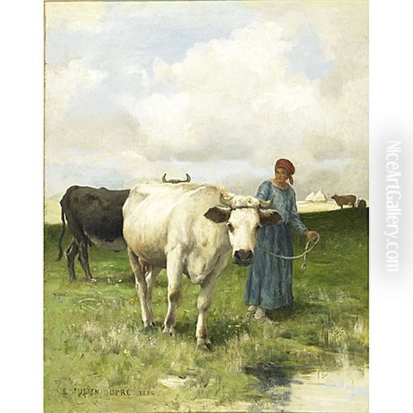 Pastoral Setting Oil Painting by Julien Dupre