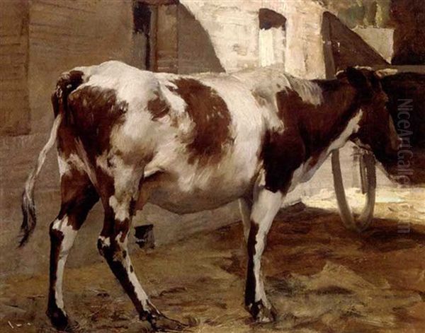 A Cow By The Stables Oil Painting by Julien Dupre