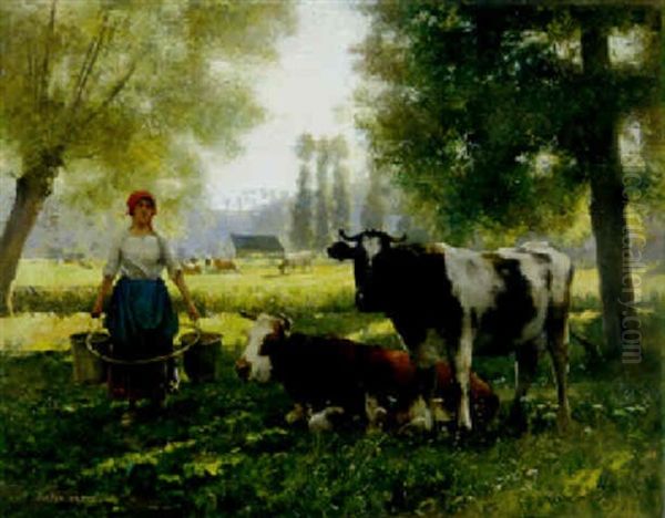 The Milk Girl Oil Painting by Julien Dupre