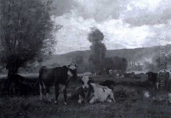 Vaches Au Paturage Oil Painting by Julien Dupre