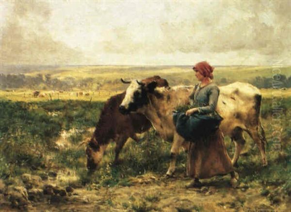 At Pasture Oil Painting by Julien Dupre