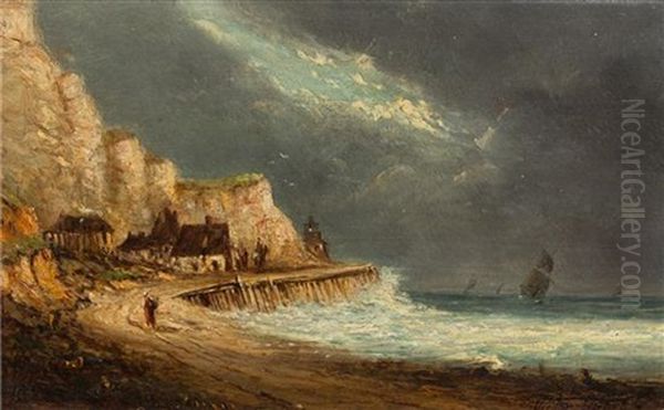 Coastal Scene Oil Painting by Leon Victor Dupre