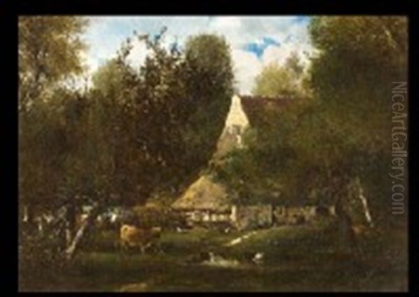 La Ferme Oil Painting by Leon Victor Dupre