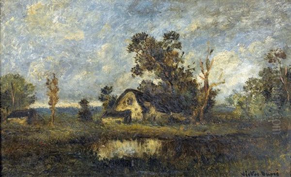 Moorlandschaft Mit Einsamem Gehoft Oil Painting by Leon Victor Dupre