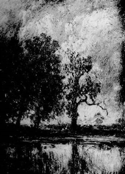 Les Arbres Au Bord De L'eau by Leon Victor Dupre