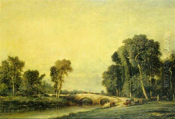 Troupeau Dans Un Paysage Oil Painting by Leon Victor Dupre