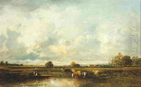 Dans La Prairie Oil Painting by Leon Victor Dupre