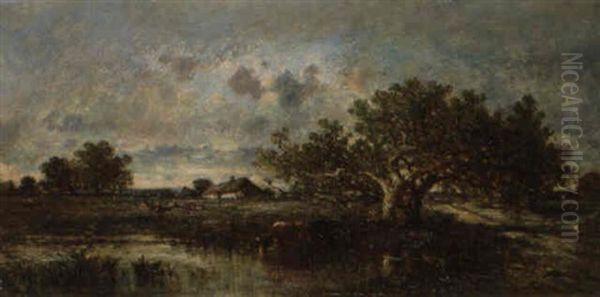 Environs De Caen Oil Painting by Leon Victor Dupre