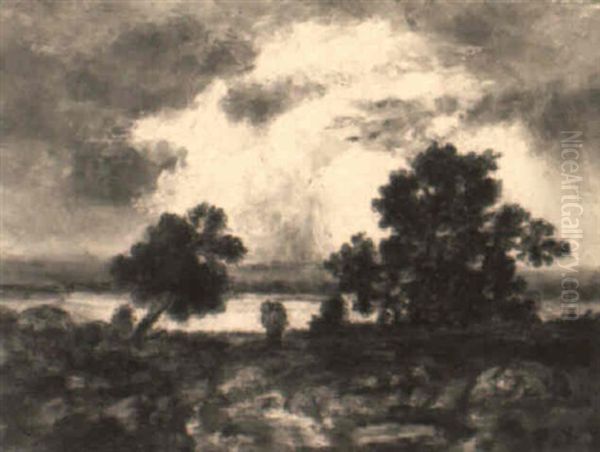 Paysage Sous L'orage Oil Painting by Leon Victor Dupre