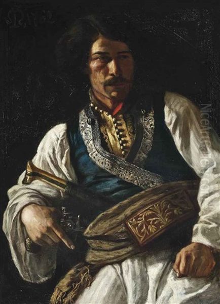 A Young Warrior Oil Painting by Louis Dupre